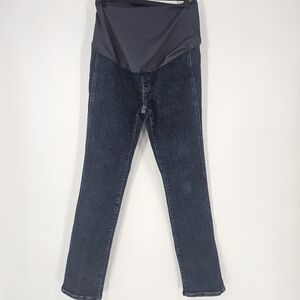 Madewell Dark Wash Over-the-Belly Stovepipe Maternity Slim Straight Leg Jeans